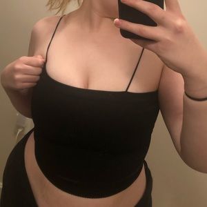 BDG Urban Outfitters Black ribbed tube top with straps